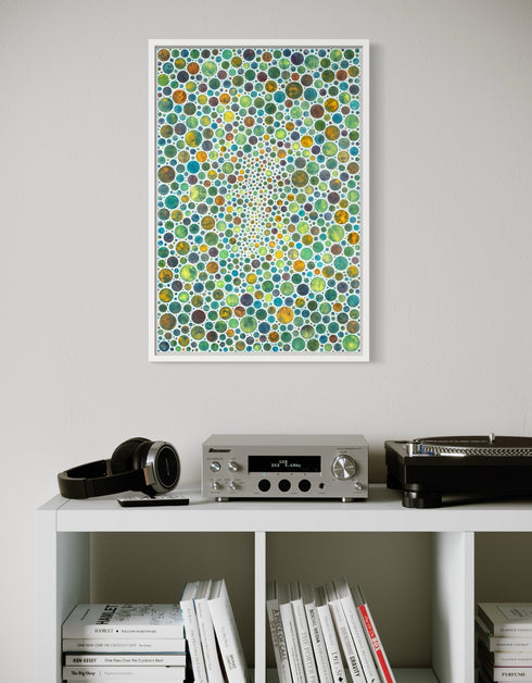 White Circles | Framed Giclee Print on Canvas
